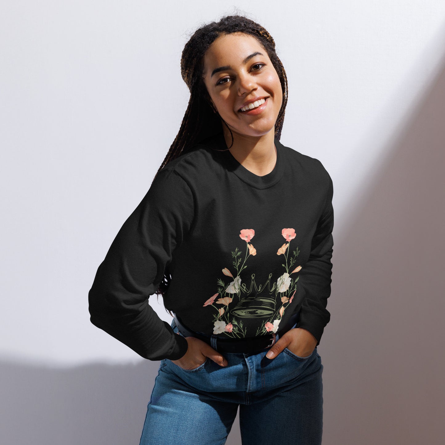 Color Floral Logo Long Sleeve Shirt