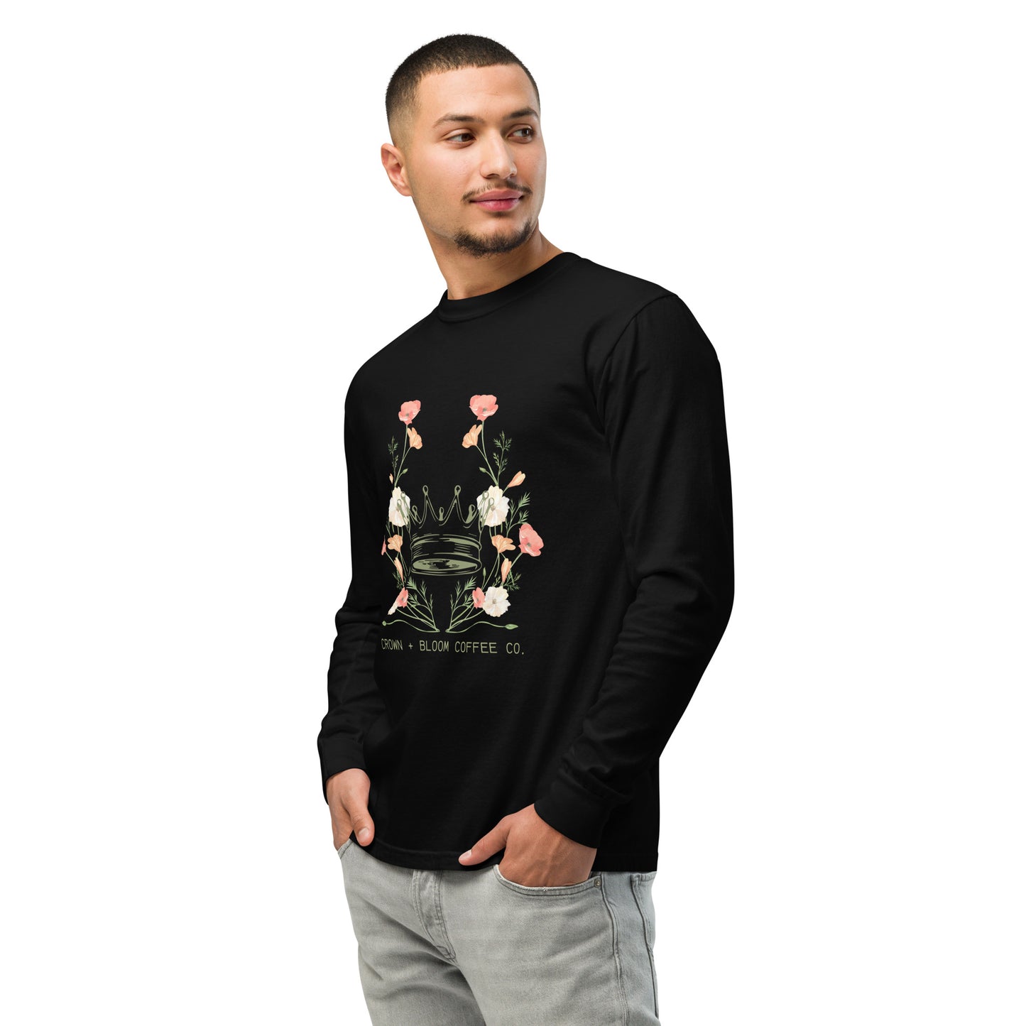 Color Floral Logo Long Sleeve Shirt